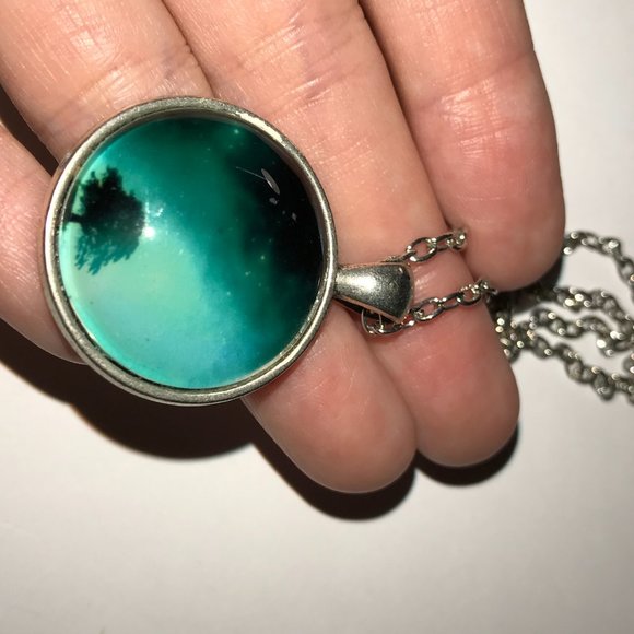18" Tree at Night in the distance Necklace - Picture 5 of 5